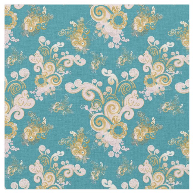 Joyful abstract flower petal repeat fabric (Close Up)