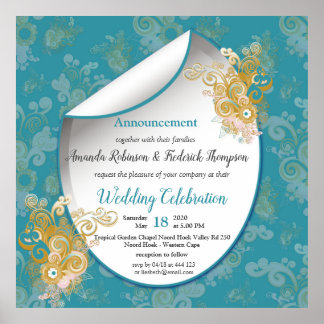 Joyful Abstract Pink, Sky-blue - Pink Flowers Poster