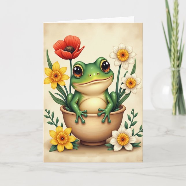 Joyful Amphibian Birthday Card (Front)