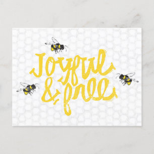 Joyful and Free bees Postcard