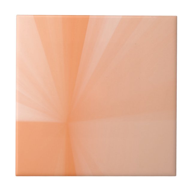 Joyful and Vibrant Rays of Peach Ceramic Tile (Front)