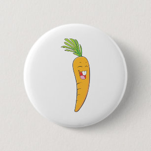 Joyful Asian Carrot Vegetable 6 Cm Round Badge