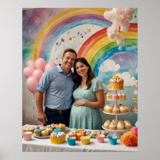 Joyful Baby Shower with Mum and Dad Poster