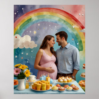 Joyful Baby Shower with Mum and Dad Poster