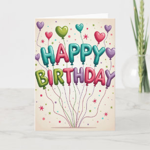 Joyful Balloon Letter Card