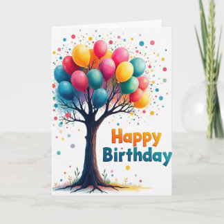 Joyful Balloon Tree Card