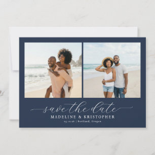 Joyful Beach Minimalist Photo Collage Save The Date