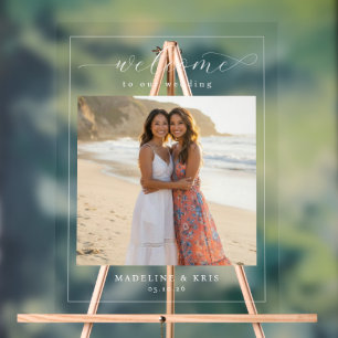 Joyful Beach Romantic Photo Acrylic Sign