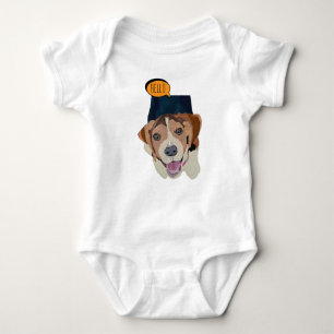 Joyful Beagle in Colour Sketch Baby Bodysuit