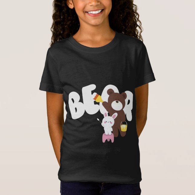 Joyful Bear Girl T-Shirt (Front)