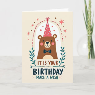 Joyful Bear Illustration Card