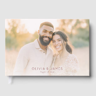 Joyful Beige Romantic Photo Guest Book