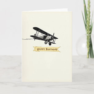 Joyful Biplane Birthday Card