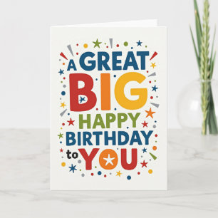 Joyful Birthday Block Letter Card
