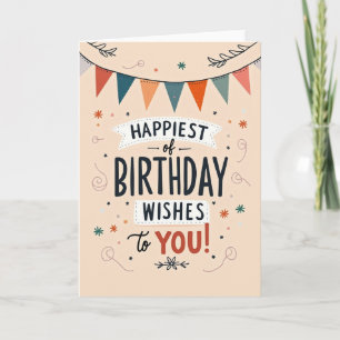 Joyful Birthday Bunting Art Card