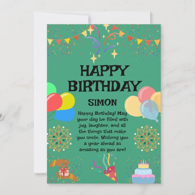 Joyful Birthday Celebration Invitation (Front)
