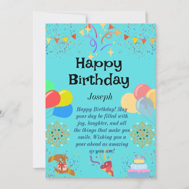 Joyful Birthday Celebration Invitation (Front)