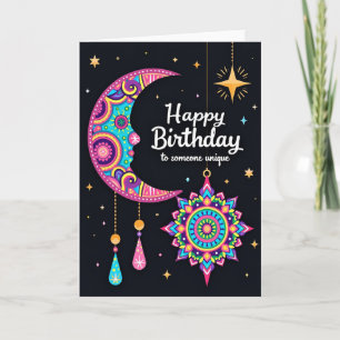 Joyful Birthday Celestial Moon Card