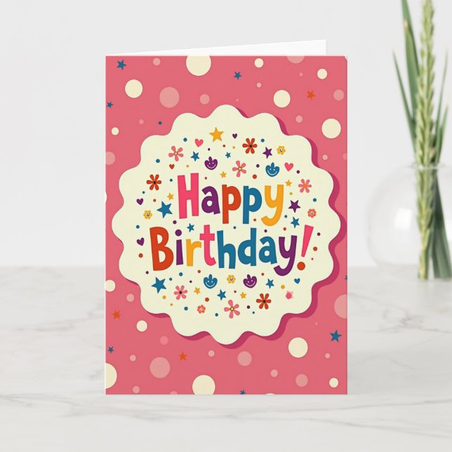 Joyful Birthday Cloud Card (Front)