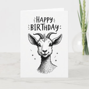 Joyful Birthday Horned Animal Card