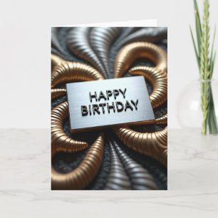 Joyful Birthday Metallic Swirl Card