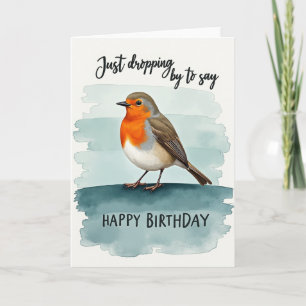 Joyful Birthday Orange Bird Art Card