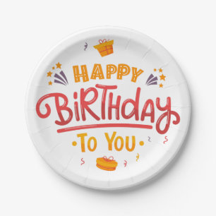 Joyful Birthday Paper Plates