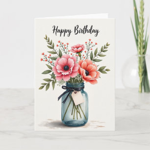Joyful Birthday Pink Bloom Card