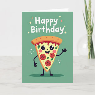 Joyful Birthday Pizza Slice Card
