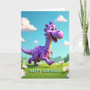 Joyful Birthday Purple Creature Card