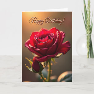 Joyful Birthday Red Bloom Card