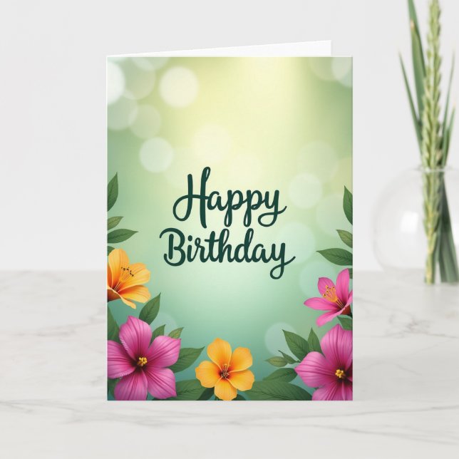 Joyful Birthday Script Card (Front)