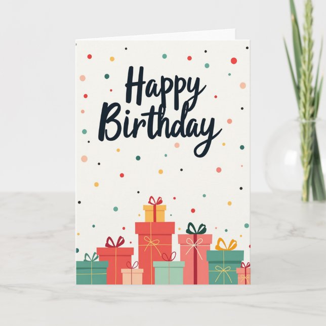 Joyful Birthday Scripted Gifts Card (Front)