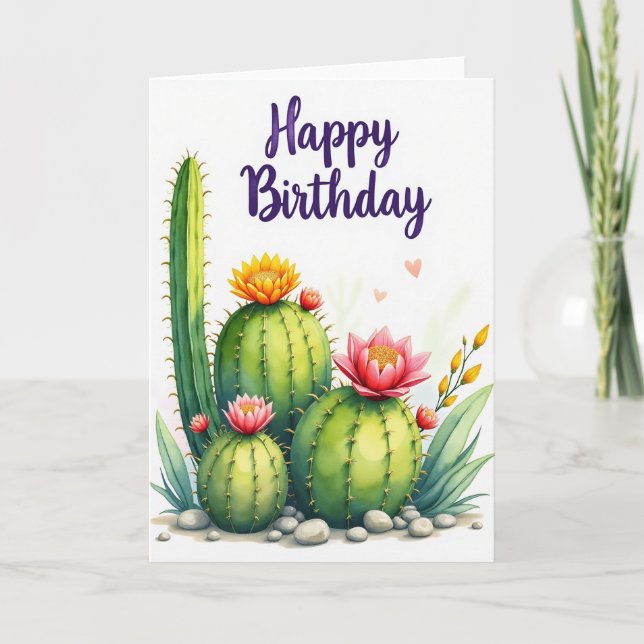 Joyful Birthday Succulent Card (Front)