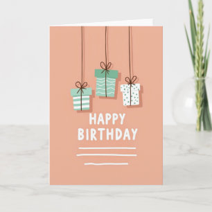 Joyful Birthday Suspended Gifts Card