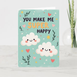 Joyful Birthday Teal Cloud Card