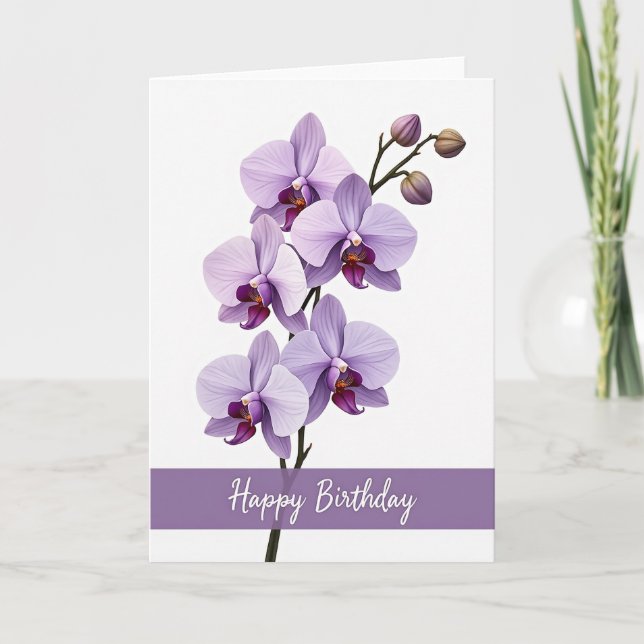 Joyful Birthday Violet Floral Card (Front)