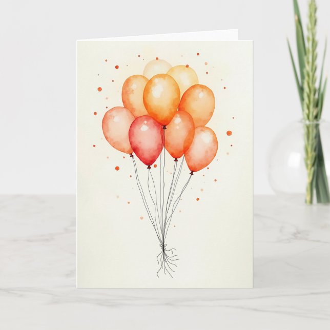 Joyful Birthday Watercolor Forms Card (Front)