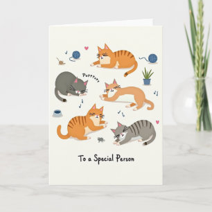 Joyful Birthday Whimsical Cats Card