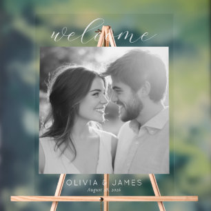 Joyful Black and White Classic Photo Acrylic Sign