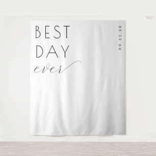 Joyful Black Typographic Celebration Tapestry