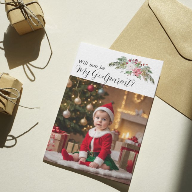 Joyful Blessings Will You Be a Holiday Godparent? Invitation (Creator Uploaded)
