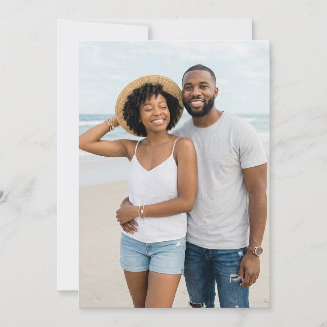 Joyful Blue Beach Photo Invitation (Front)