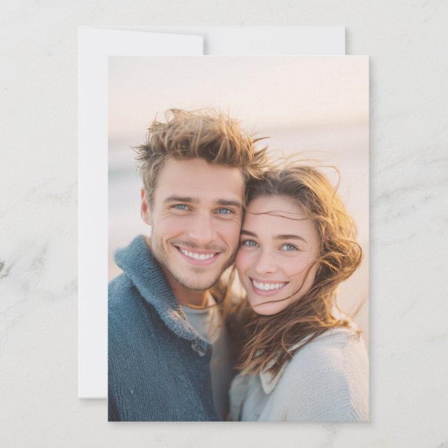 Joyful Blue Casual Photo Invitation (Front)