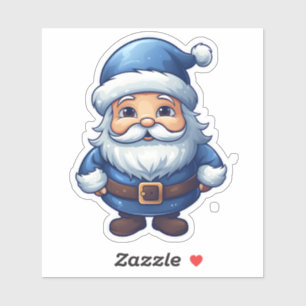 Joyful Blue Santa Spreading Cheer