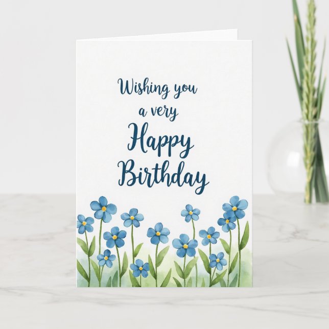 Joyful Blue Script Card (Front)