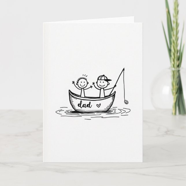 Joyful Boat Dads Day Card (Front)