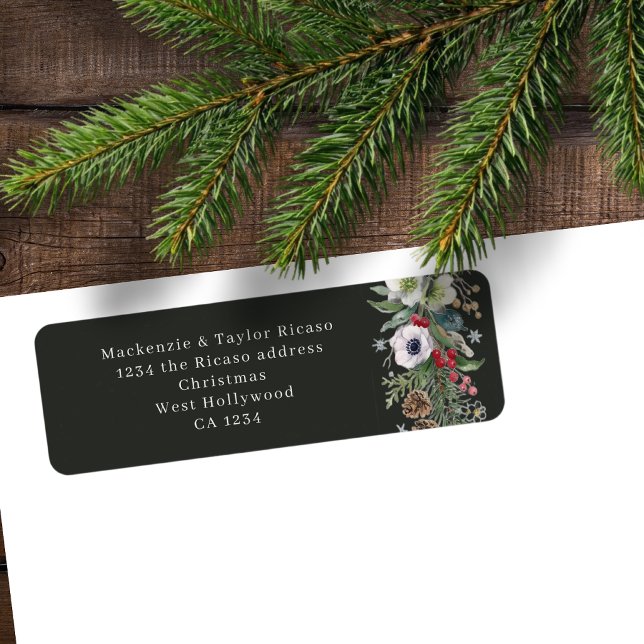Joyful Botanical Christmas Personalised  (Joyful Botanical Christmas Personalized Label
by Ricaso. Add your own address, business or personal)