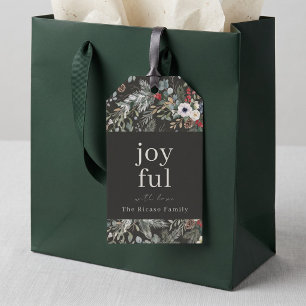 Joyful Botanical Christmas Personalised Gift Tags