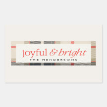 Joyful & Bright Cosy Winter Plaid Holiday Gift